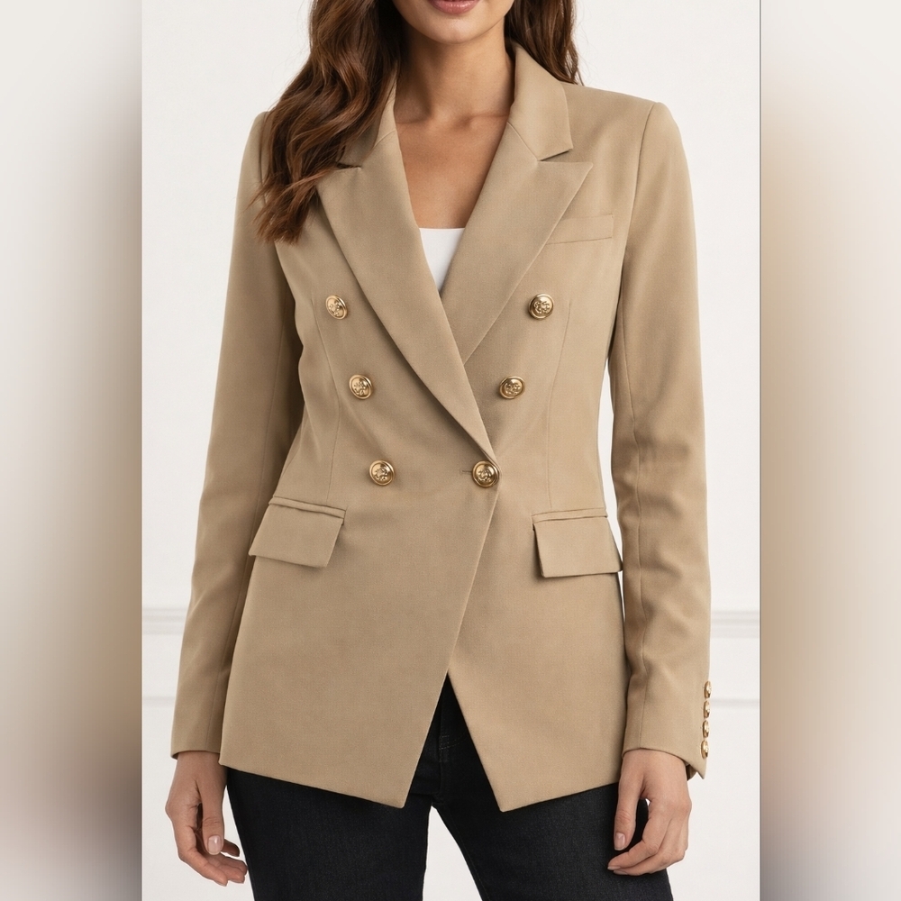 STUDIO by The Workshop Double Breasted Single Button Closure Blazer Tan NWT Med.